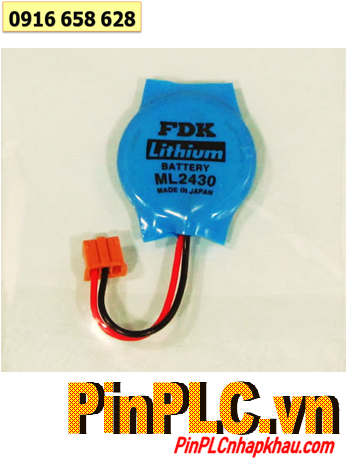 FDK ML2430 (Dây zắc cắm); Pin sạc 3v lithium FDK ML2430 chính hãng, Xuất xứ Indonesia